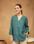 Green Rayon Blend Shirt for Smart Casual Look