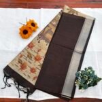 Heritage Elegance: Coffee Brown Tussar Semi Silk Saree with Pichwai Themed Pallu