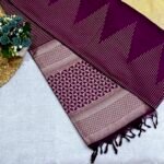 Wine-Purple Festive Semi Silk Saree