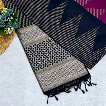 Midnight Blue - Festive Semi Silk Saree